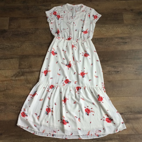 GAP Dresses & Skirts - Gap white, red, and pink floral maxi dress NWOT M